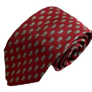 Brooks Brothers Makers Tie Vintage Red Gray Cream 57” x 3”